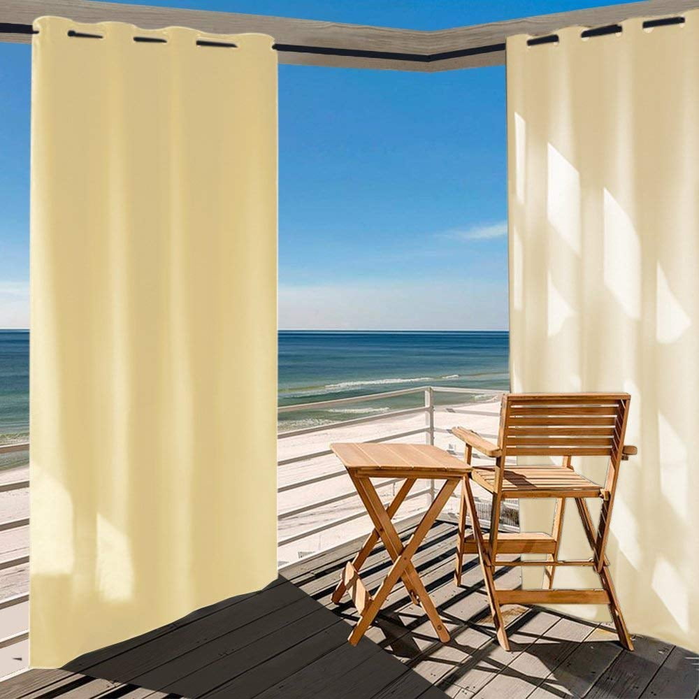 Shatex 50x120-Inch Outdoor/Indoor Curtains Panel for Patio Blackout Waterproof