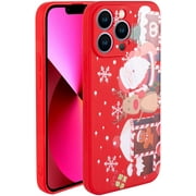 Qoosea Compatible with iPhone 13 Pro Case 6.1 inch Beautiful Cover with Christmas Trees Cover for iPhone 13 Pro Red