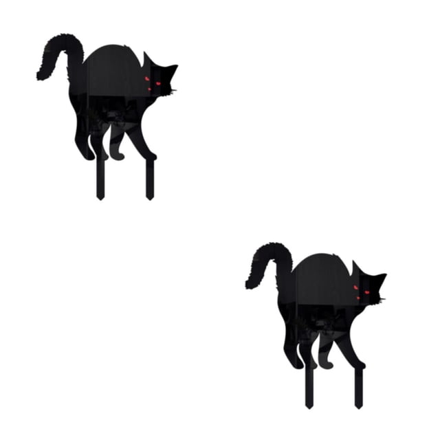 Cateissary Black Transform Yard In Haunted Haven With Cat Silhouette Yard Signs Silhouette Spooky Cat Type1 NO1
