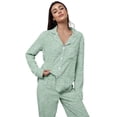 thumbnail image 5 of DHFJKG Pajamas For Women Set Long Sleeve Sleepwear Pants Set 2 Piece Loungewear Comfortable Button Down Lapel Shirt Stylish Nightwear, 5 of 5