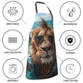 thumbnail image 6 of Bingfone Hawaiian Swimming Lion Apron Gifts For Men, Women Professional Grade Chef Apron for Kitchen,BBQ & Grill, 6 of 8