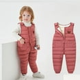 thumbnail image 2 of Mercatoo Baby Girls Boys Winter Snowsuit Toddler Cute Warm Down Ski Pants Water-proof Windproof Sleeveless Overalls Pockets, 2 of 8