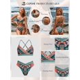 thumbnail image 5 of Cupshe Women's Vintage Swimsuit Paisley Triangle Top & Overlap Cheeky Bikini Set, Sizes S-XL, 5 of 10