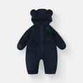 thumbnail image 6 of Baby Snowsuit Newborn Winter Hooded Romper Fleece Snowsuit Baby Jumpsuit Cartoon Bear Winter Coat for Girls and Boys Navy 3-6 Months, 6 of 6