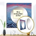 thumbnail image 3 of Designart "Meandering Amidst Blue Maze Of Cognition" Abstract Landscape Blue Large Square Mirror - Square Bedroom Mirror Printed Wall Decor - Modern Square Printed Wall Mirror Art, 3 of 5