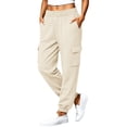 thumbnail image 3 of Jsaierl Womens Joggers Plus Size Baggy Elastic Waist Pants Bottoms Fall Drawstring Cotton Athletic Sweatpants with Pockets, 3 of 9