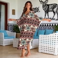thumbnail image 4 of DISNIMO Women's Kaftan Maxi Dress Cow Aztec Print Batwing Sleeve V Neck Beach Swimsuit Cover Ups Loose Fit Bathing Suit Coverup Lightweight Caftan Dresses Soft Loungewear, 4 of 7