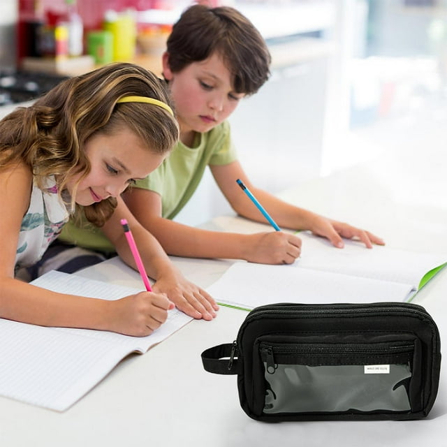 Trousse Transparente, Grande Capacité, Sac Multicouche, pour Étudiants, Grande Valeur, Trousse de Papeterie, Étagère de Rangement à 3 Niveaux, PENDANE, D