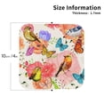 thumbnail image 2 of Honeii Flowers And Birds Watercolor print Leather Coaster Set of 4, ideal for safeguarding your furniture from drinks spills and effortless cleanup-Square, 2 of 6