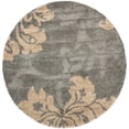 thumbnail image 1 of Safavieh Florida Shag Collection SG458-8013 Grey and Beige Round Area Rug (4' Diameter), 1 of 2