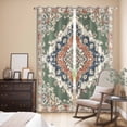 thumbnail image 3 of Kitchen Curtains 84 Inch Length 2 Panels, Orange Green Boho Grommets Window Treatment Curtain, Medieval Vintage Ethnic Floral Abstract Thermal Curtains Drapes for Living Room/Bathroom, 3 of 9