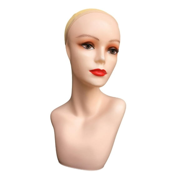 Female Mannequin Head Makeup Professional Manikin Display Stand Stable Base for Glasses Making Jewelry Hairpieces Shop Skin Color