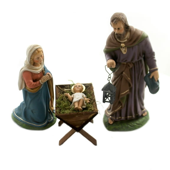 Marolin Holy Family Set Of 4 Paper Mache Nativity Germany Mary Joseph 40360