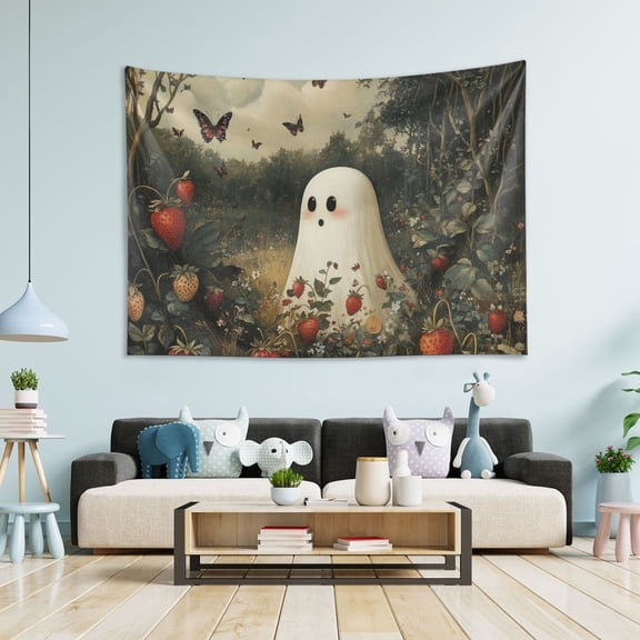 Yayeee Tapestry Wall Hanging for Bedroom 60" x 40" Living Room Home Wall Art Decor, Ghost in Strawberry Fields