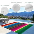 thumbnail image 3 of Mexican Stripes Outdoor Rug 5x7 Ft - Reversible Patio Rug Outdoor Camping Rugs, Blue Boho Red Green Orange Art Simple Washable Indoor Outdoor Area Rugs, Non-Slip Outdoor Carpet Runner for Deck/Porch, 3 of 8