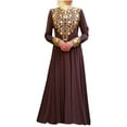 thumbnail image 2 of Njagoc3 Womens Long Sleeve Embroidered Court Gown, Floor - Length Formal Outfit, Intricate Details, Solid Color Styles, for Cultural Events, 2 of 6
