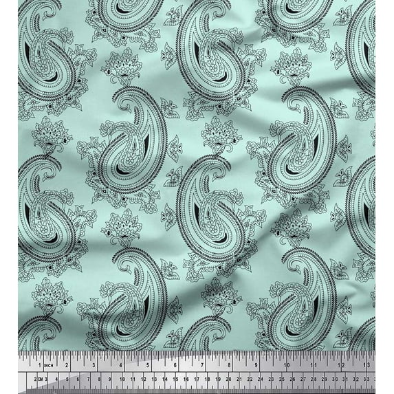 Soimoi Rayon Fabric Artistic Paisley Print Fabric by Yard 42 Inch Wide