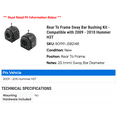 thumbnail image 2 of Rear To Frame Sway Bar Bushing Kit - Compatible with 2009 - 2010 Hummer H3T, 2 of 2