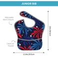 thumbnail image 2 of Bingfone Mess-Proof Baby Bib - Waterproof Bib for Baby Boy or Girl with Food Catcher Pocket, Unisex-Red White Blue Fireworks, 2 of 6