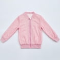 thumbnail image 5 of Staki Sequin Jacket Girls's' Sequin Bomb Jacket Shiny Set Long Sleeved Zipper Bright Color for Girls' Kid Birthday Concert Varsity Jacket(Pink,5-6 Years), 5 of 6