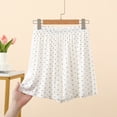 thumbnail image 2 of Shorts for Women Polka Dot&nbsp;pajama Shorts for Women Summer Loose Printed Wide Leg Shorts Casual Loungewear Bottoms Home Wear White XXL, 2 of 4