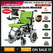 New Folding Lightweight Electric Power Wheelchair Mobility Aid Motorized 24V10Ah