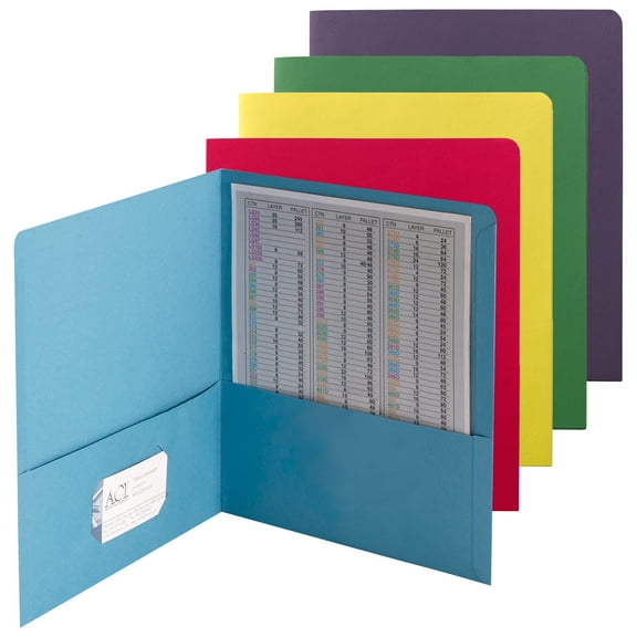 Smead 2-Pocket Folders Asst Colors 50/CT Letter (87863)