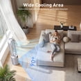 thumbnail image 5 of ADVWIN Smart Bladeless Tower Fan, 26ft/s Fast Cooling, 24 Speeds, App Control, 90° Oscillation, Silver, 5 of 10