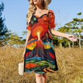 thumbnail image 2 of Erupting volcán por la noche 7 Vestido de manga corta Cóctel de vestidos vestidos para mujer ropa de mujer tendencia 2025, 2 of 6