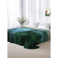 thumbnail image 6 of Twin Flat Sheet 66"x96", Mountain Soft Lightweight Bedding Flat Sheets Only, Forest Green Trees Modern Art Brushed Microfiber Top Bed Sheet, Breathable StainResistant Bedsheets, 6 of 9