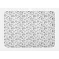 thumbnail image 1 of Wedding Bath Mat, Monochrome Festive Day Illustration with Ornate Cake Hearts and Floral Bouquets, Non-Slip Plush Mat Bathroom Kitchen Laundry Room Decor, 29.5 X 17.5 Inches, Black White, Ambesonne, 1 of 2