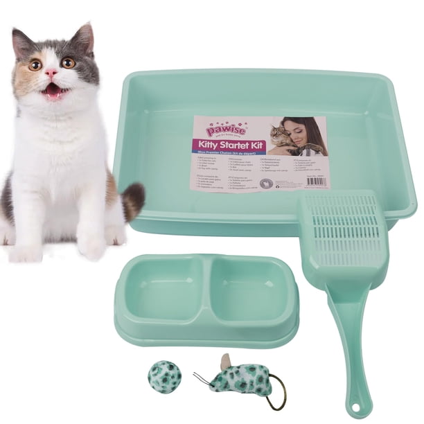 Kit Completo para Caja de Arena para Gatitos PAWISE Baja Entrada con Pala y Juguetes