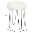 thumbnail image 3 of Safavieh Caspian Modern Backless Wood and Fabric Foot Stools, White/Silver, 3 of 5