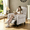 Gray, variant on Gewnee 33.46" Manual Push Back Recliner Chair,Modern Reclining Chair With Printed Linen Fabric Upholstery,Single Chair for Living Room,Office,Bedroom.
