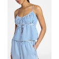 thumbnail image 3 of No Boundaries Seersucker Double Tie Cami Top and Pants Set, 2-Piece, Women's XXS-XXL, 3 of 4