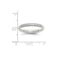 thumbnail image 2 of White Sterling Silver Ring Band Wedding Milgrain Comfort Half Round, 2 of 2