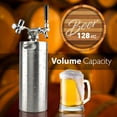 thumbnail image 4 of NutriChef Pressurized Growler Tap System - Stainless Steel Mini Keg Dispenser Portable Kegerator Kit - Co2 Pressure Regulator Keeps Carbonation for Craft Beer, Draft and Homebrew - PKBRTP100 (128oz), 4 of 10