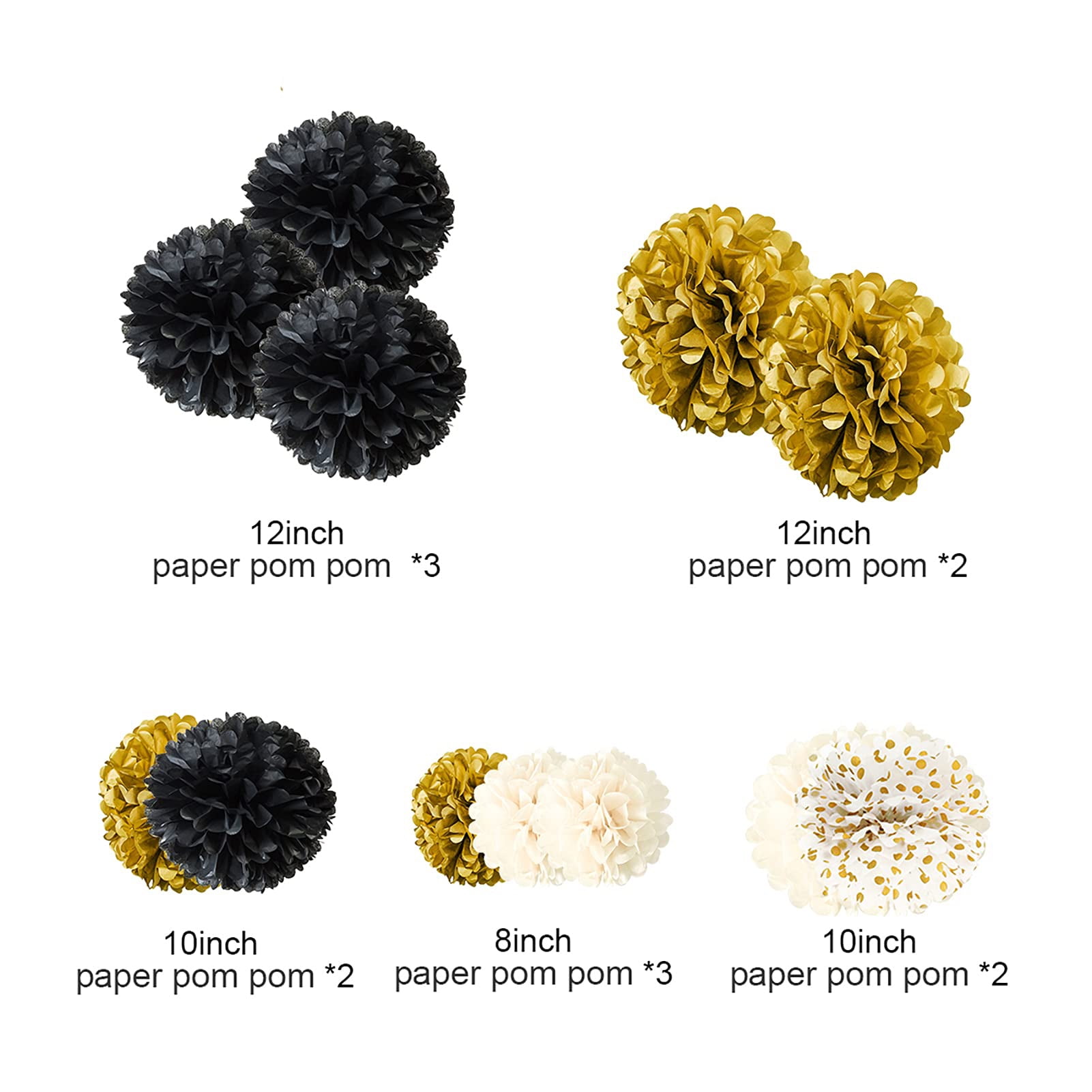 Black and Gold Sun & Moon Faces Tissue Paper