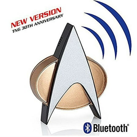 Star Trek Next Generation Bluetooth Communicator Badge TNG Combadge with Chirp Sound Effects Microphone and Speaker