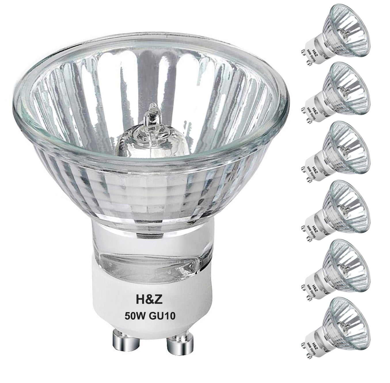 120 Volt/50 Watt 500 Lumens/MR16 Dimmable Light Bulbs,Warm White Energy Saving High Efficiency Halogen Indoor Flood Light Bulbs,Long Lasting Lifespan,6-Pack GU10 Halogen Light Bulb 