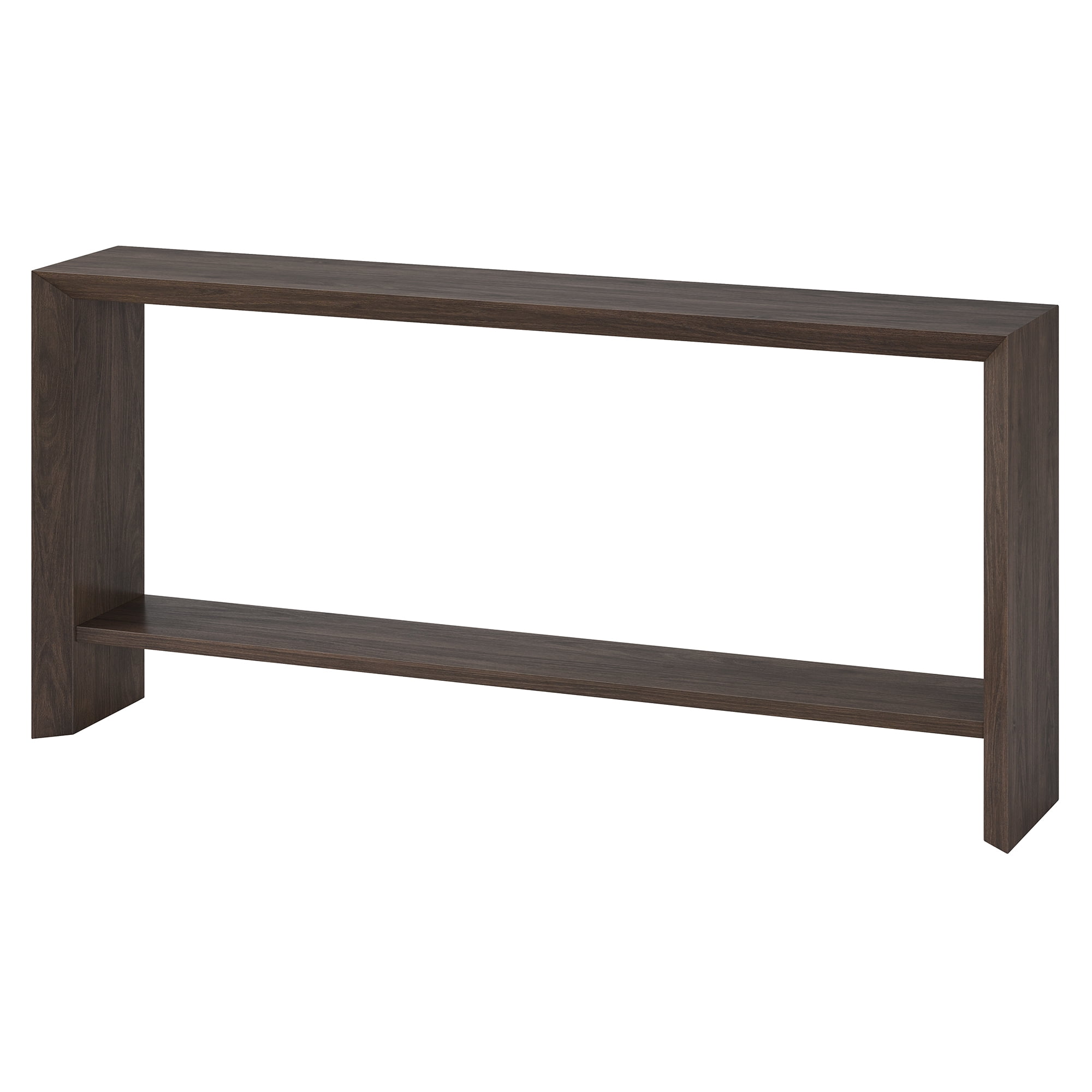 Evelyn&Zoe Modern Farmhouse 64" Wide Alder Brown Console Table