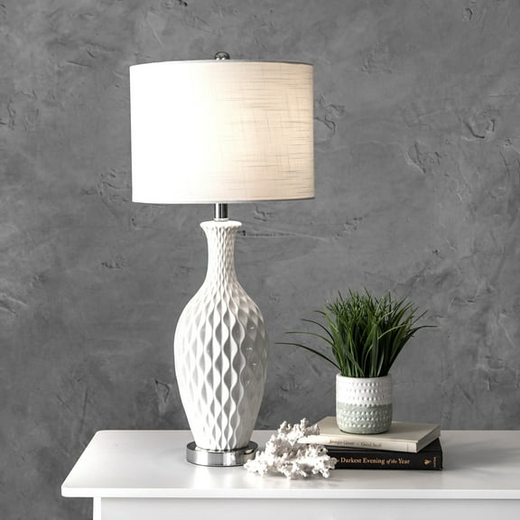 nuLOOM Irvine 28" Ceramic Table Lamp, 28" H x 13" W x 13" D, Ivory