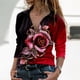 thumbnail image 2 of Camisas Para Mujer Camisetas de Gran Tamaño Manga Larga Moda Cuello Vuelto Estampado Camiseta Informal Blusa Odeerbi  ODB134893, 2 of 5