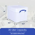 thumbnail image 3 of Really Useful Box 35L Extra Strong Plastic Storage Box w/XL Snap Lid, 6 Pck, 3 of 7