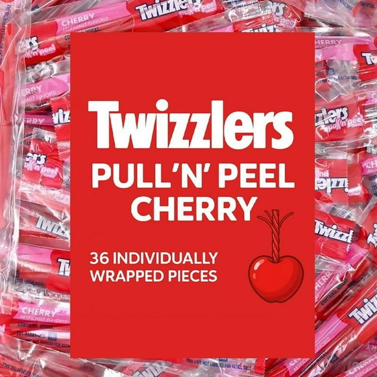 Twizzlers Pull 'n' Peel Cherry Licorice Candy, 72 Count