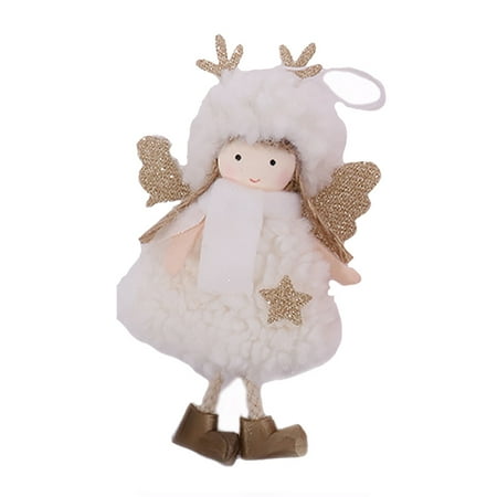 

ActFu Christmas Decoration Lovely Decorative Plush Xmas Tree Angel Girl Hanging Pendant Party Decor for Gift