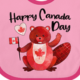 thumbnail image 4 of Inktastic Happy Canada Day Cute Red Beaver with Canadian Flag Boys or Girls Baby Bib, 4 of 4