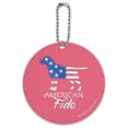 thumbnail image 1 of American Fido Dog American Flag Round Luggage ID Tag Card Suitcase Carry-On, 1 of 8