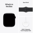 thumbnail image 5 of Pre-Owned Apple Watch Series 11 - GPS + Cellular - 42mm Jet Black Aluminum Case with Stone Gray Sport Band - M/L (Good), 5 of 5
