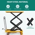 thumbnail image 3 of Hydraulic Lift Table Cart, 500 lbs Capacity Double Scissor Lift Table, Adjustable 11.4" to 42.5" in Height Hydraulic Lift with Locking Wheels for Material Handling and Transportation, 3 of 8